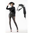 Darkinlove Women's Punk Asymmetric Buckle-up Strap Cut-out Cape
