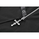 Darkinlove Women's Punk Asymmetric Eyelet Strappy Zip Long Skirt