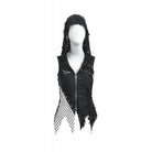 Darkinlove Women's Punk Asymmetric Ripped Hooded Top