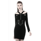 Darkinlove Women's Punk Bandage Waist Fitted Dresses