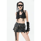 Darkinlove Women's Punk Batwing O-ring Faux Leather Choker