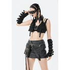 Darkinlove Women's Punk Batwing O-ring Faux Leather Choker