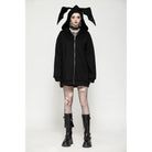 Darkinlove Women's Punk Batwing Zip Hoodie