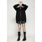 Darkinlove Women's Punk Batwing Zip Hoodie