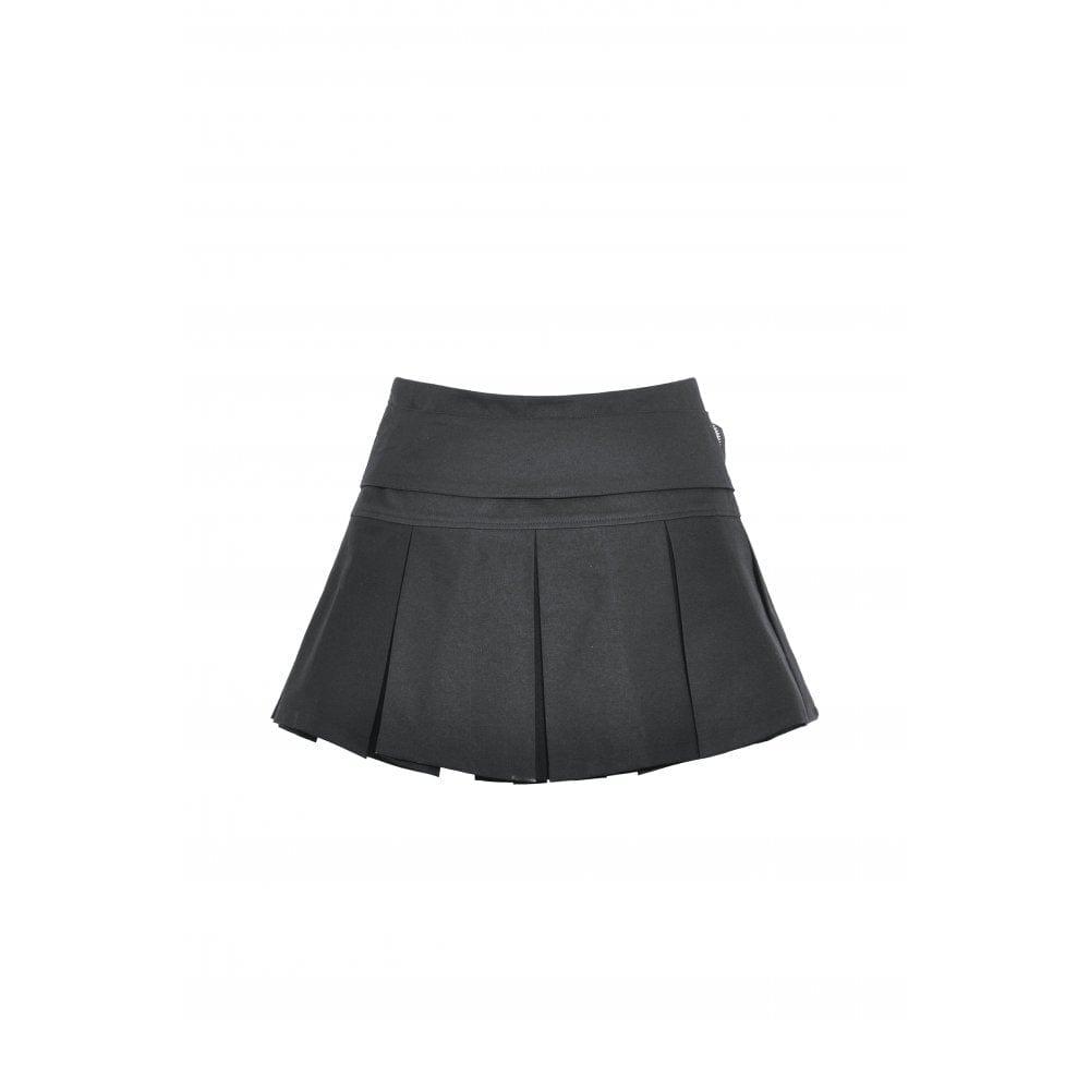 Darkinlove Women's Punk Big-pocket Buckle Pleated Skirt