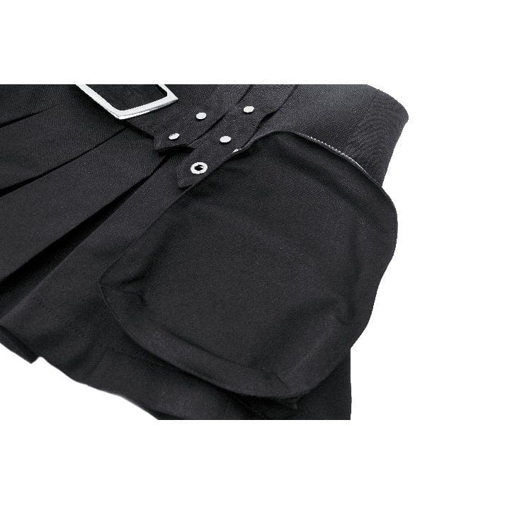Darkinlove Women's Punk Big-pocket Pleated Skirt