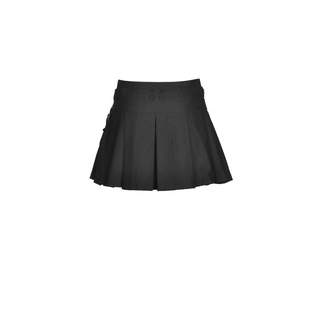 Darkinlove Women's Punk Big-pocket Pleated Skirt with Belt