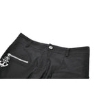 Darkinlove Women's Punk Big Pocket Zip Shorts with Leg Harness