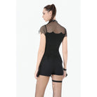 Darkinlove Women's Punk Big Pocket Zip Shorts with Leg Harness