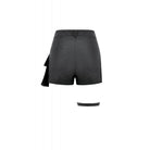 Darkinlove Women's Punk Big Pocket Zip Shorts with Leg Harness