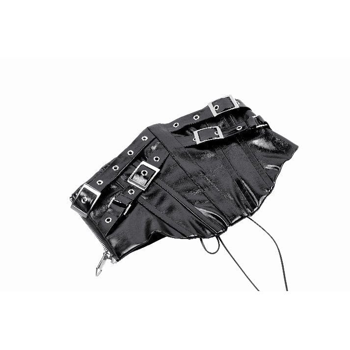 Darkinlove Women's Punk Buckle Patent Leather Underbust Corset