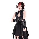 Darkinlove Women's Punk Buckle Strap Chain Gloves