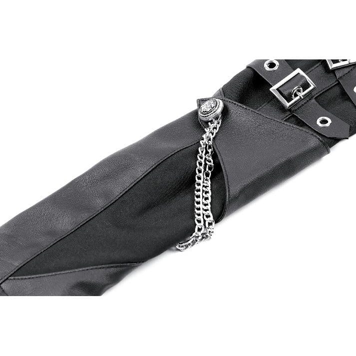 Darkinlove Women's Punk Buckle Strap Chain Gloves