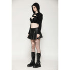 Darkinlove Women's Punk Buckle-up Eyelets Short Skirt