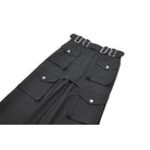 Darkinlove Women's Punk Buckle-up Multi-pocketed Cutout Long Skirt
