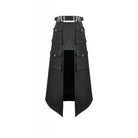 Darkinlove Women's Punk Buckle-up Multi-pocketed Cutout Long Skirt