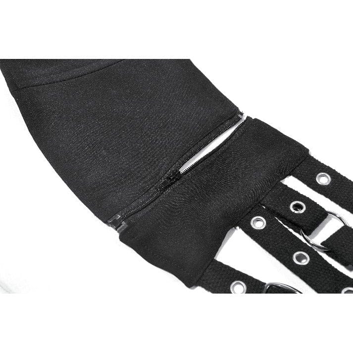 Darkinlove Women's Punk Buckle-up Side Zip Chained Belt