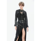 Darkinlove Women's Punk Buckle-up Strap Zip Cape