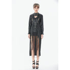 Darkinlove Women's Punk Buckle-up Strap Zip Cape
