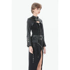 Darkinlove Women's Punk Buckle-up Strap Zip Cape