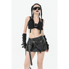 Darkinlove Women's Punk Buckle Utility Vest