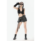 Darkinlove Women's Punk Buckle Utility Vest