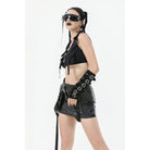 Darkinlove Women's Punk Buckle Utility Vest