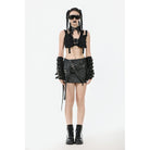 Darkinlove Women's Punk Buckle Utility Vest