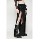 Darkinlove Women's Punk Buckled Side Slit Skirt