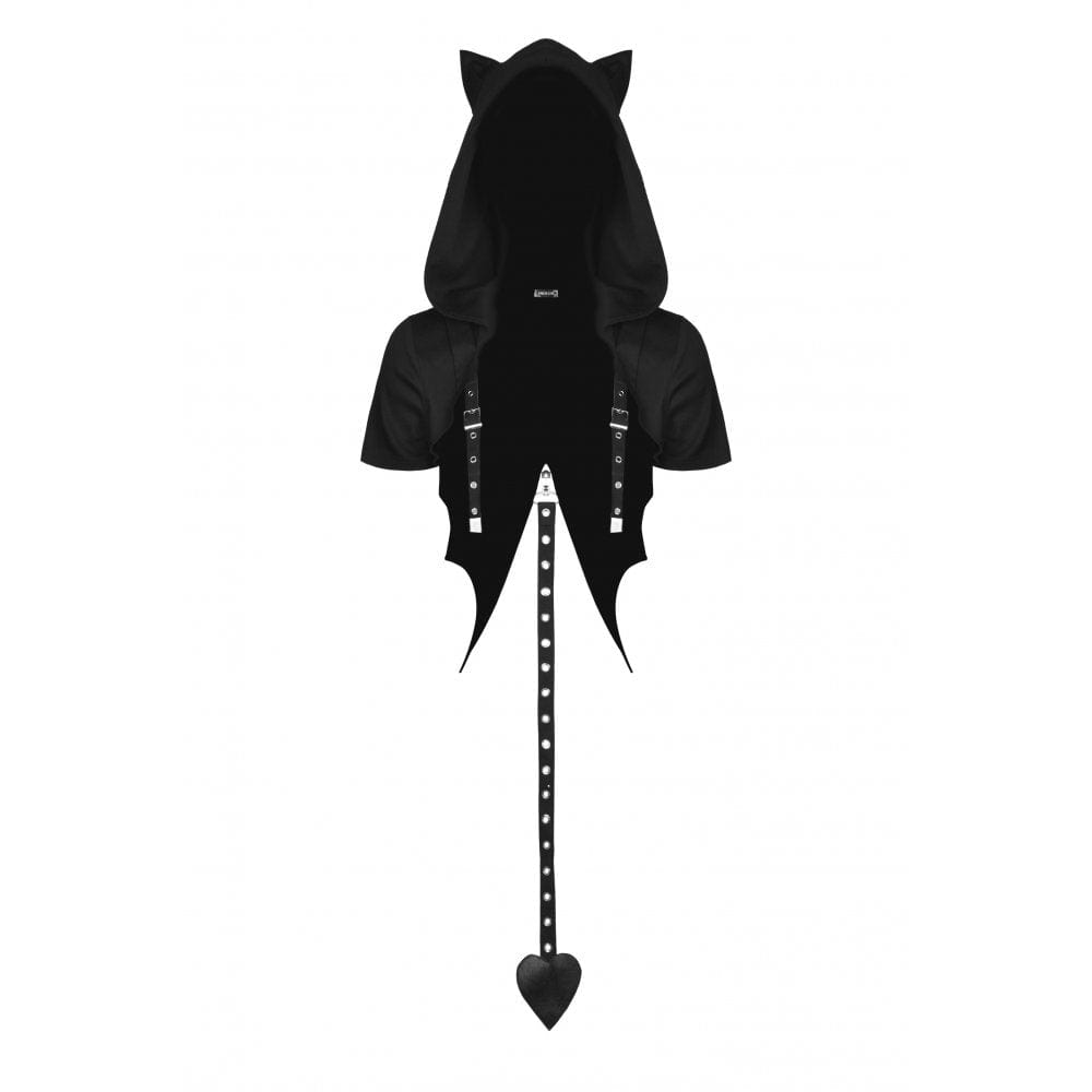 Darkinlove Women's Punk Cat Ear Hooded Short Cape