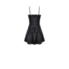 Darkinlove Women's Punk Chained Contrast Color Irregular Hem Slip Dress