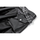 Darkinlove Women's Punk Cross Belt Chained Pleated Skirt