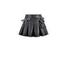 Darkinlove Women's Punk Cross Belt Chained Pleated Skirt