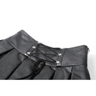 Darkinlove Women's Punk Cross Belt Chained Pleated Skirt