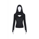 Darkinlove Women's Punk Cross Connection Front Hooded Tops