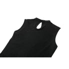 Darkinlove Women's Punk Cross Cutout Mock Neck Sleeveless Top