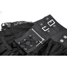 Darkinlove Women's Punk Cross Lace-up Pocket Ruffled Mini Skirt