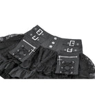 Darkinlove Women's Punk Cross Lace-up Pocket Ruffled Mini Skirt