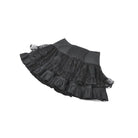 Darkinlove Women's Punk Cross Lace-up Pocket Ruffled Mini Skirt