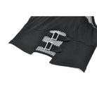 Darkinlove Women's Punk Cross Mesh Splice Halter Tank Top