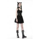 Darkinlove Women's Punk Cross Spider Mesh Slip Dress