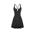 Darkinlove Women's Punk Cross Straps Cut-out Slip Dress