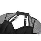 Darkinlove Women's Punk Cut-out Mesh Long Sleeved Blouse