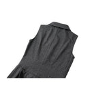 Darkinlove Women's Punk Cutout Turn-down Collar Zipper Irregular Hem Dress