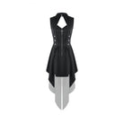 Darkinlove Women's Punk Cutout Turn-down Collar Zipper Irregular Hem Dress
