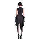Darkinlove Women's Punk Cutout Turn-down Collar Zipper Irregular Hem Dress
