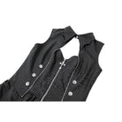 Darkinlove Women's Punk Cutout Turn-down Collar Zipper Irregular Hem Dress