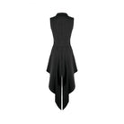 Darkinlove Women's Punk Cutout Turn-down Collar Zipper Irregular Hem Dress