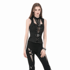 Darkinlove Women's Punk D-rings Buckle Straps Cutout Tank Top