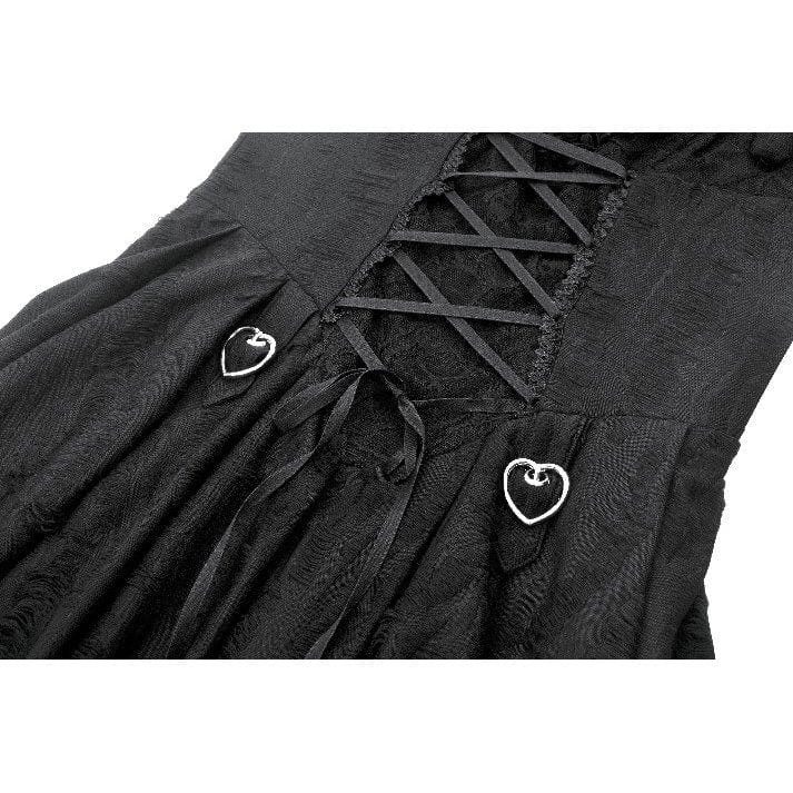 Darkinlove Women's Punk Dark Demon Lacing-up Pleated Slip Dress